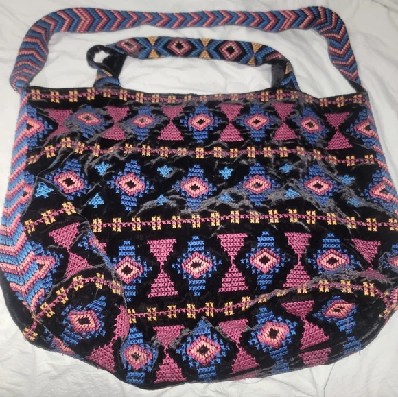 Johnny Was Black Floral Embroidered Tote - Picture 5 of 5
